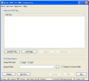 Aide PDF to DWG Converter